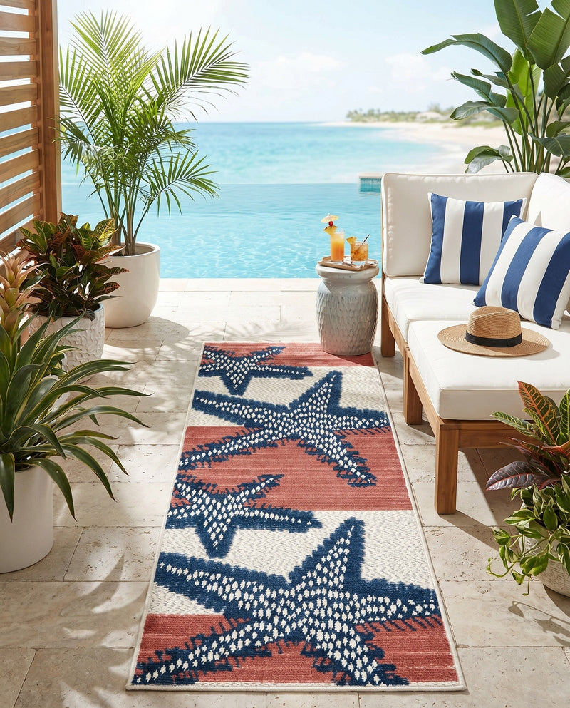 Caribbean Terrace Collection Area Rug -  Curacao Runner Ivory  lifestyle 39