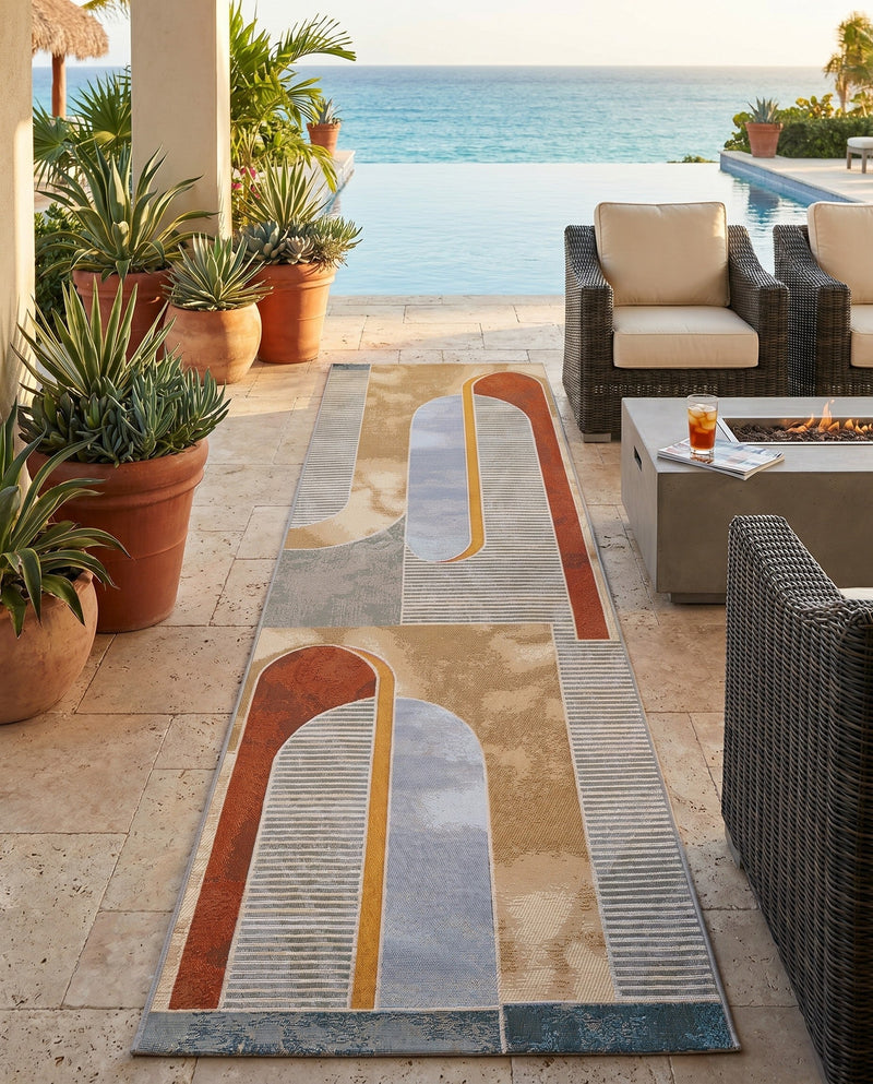 Urban Terrace Collection Area Rug -  Deck Runner Multi  lifestyle 41