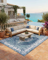 Patio Heritage Collection Area Rug -  Augusta (Blue) Rectangle Blue  lifestyle 18
