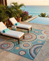 Seaside Blooms Collection Area Rug -  Eden Rectangle Light Blue  lifestyle 42