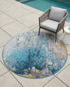 Urban Terrace Collection Area Rug -  Lanai Round Gradient Blue  lifestyle 21