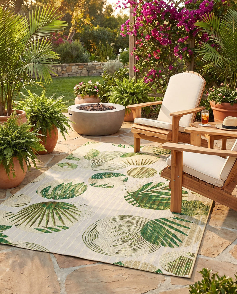 Seaside Blooms Collection Area Rug -  Ivy Rectangle Green  lifestyle 24