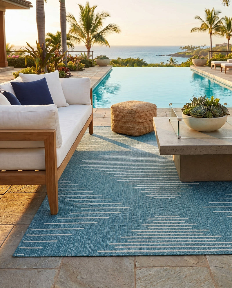 Urban Terrace Collection Area Rug -  Chelsea (Light Aqua) Rectangle Light Aqua  lifestyle 24