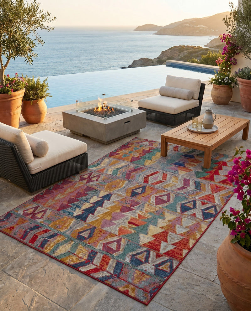 Urban Terrace Collection Area Rug -  Arcade Rectangle Multi  lifestyle 46