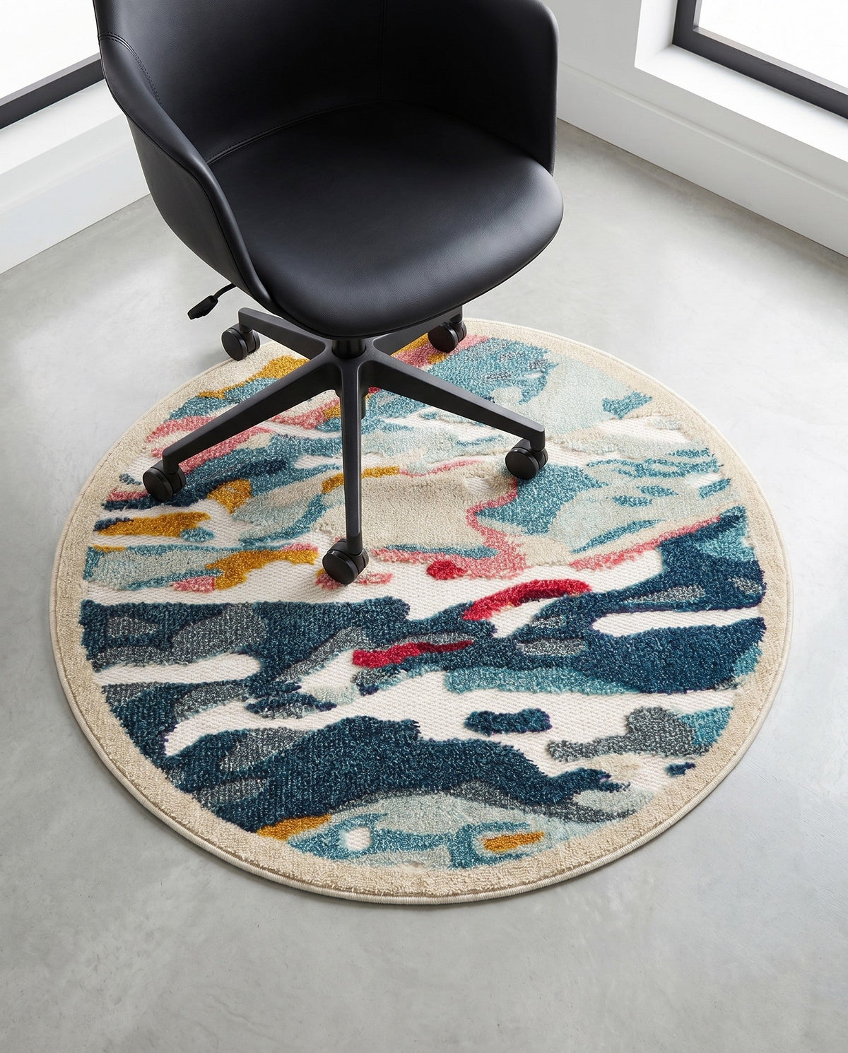 Outdoor Marrakesh Collection Area Rug -  Meknes Round Multi  lifestyle 97