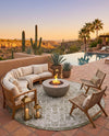 Tribal Terrace Treasures Collection Area Rug - Mayan Marina (Green) Round Green  lifestyle 80