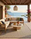 Terrace Fringe Collection Area Rug - Patio Rectangle Beige  lifestyle 38