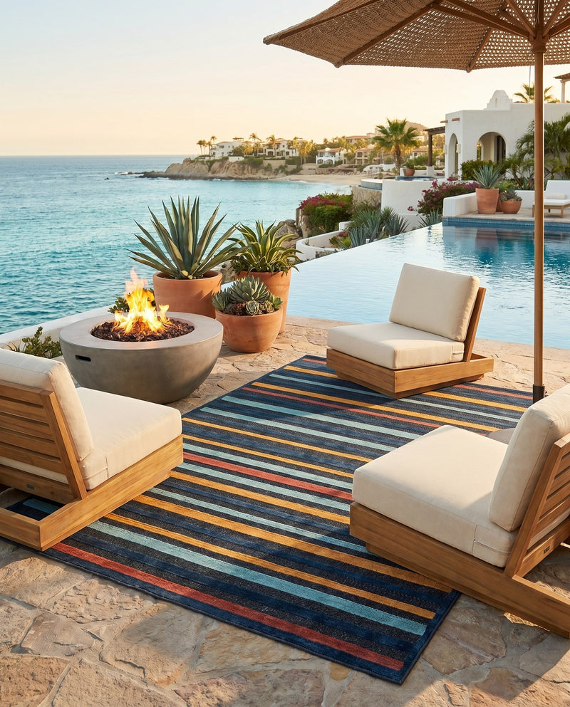Caribbean Terrace Collection Area Rug -  Martinique Rectangle Charcoal  lifestyle 21