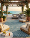 Savannah Pergola Collection Area Rug -  Pergola (Teal) Rectangle Teal  lifestyle 23