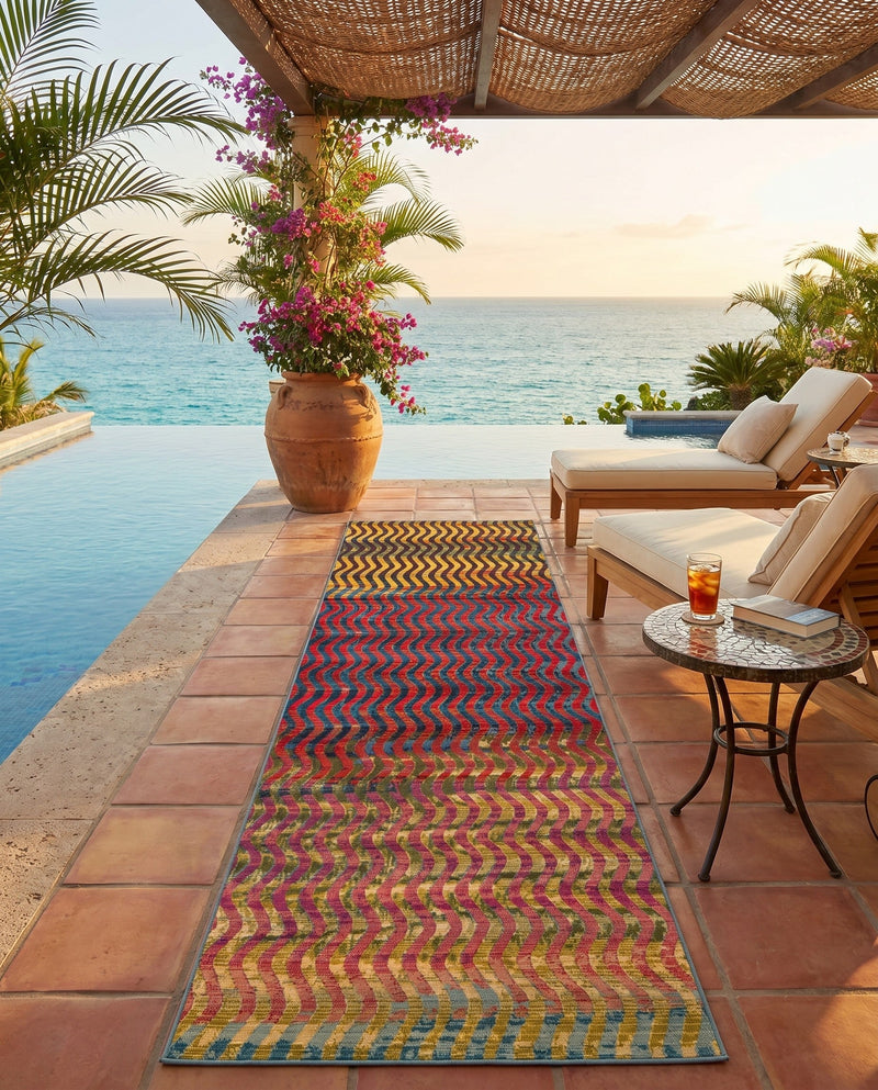 Urban Terrace Collection Area Rug -  Walkway Runner Multi  lifestyle 70