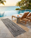 Sustainable Strands Indoor-Outdoor Oasis Collection Area Rug -  Sandbar (Black and White) Runner Black and White  lifestyle 76