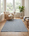 Seaside Stripes Collection Area Rug - Cabana (Blue) Rectangle Blue  lifestyle 29