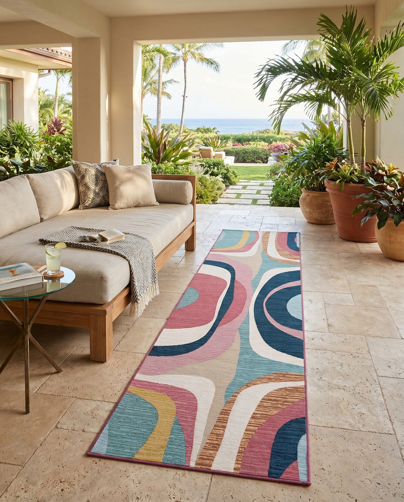 Urban Terrace Collection Area Rug - Venice Runner Multi  lifestyle 47
