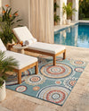Seaside Blooms Collection Area Rug -  Eden Rectangle Light Blue  lifestyle 37