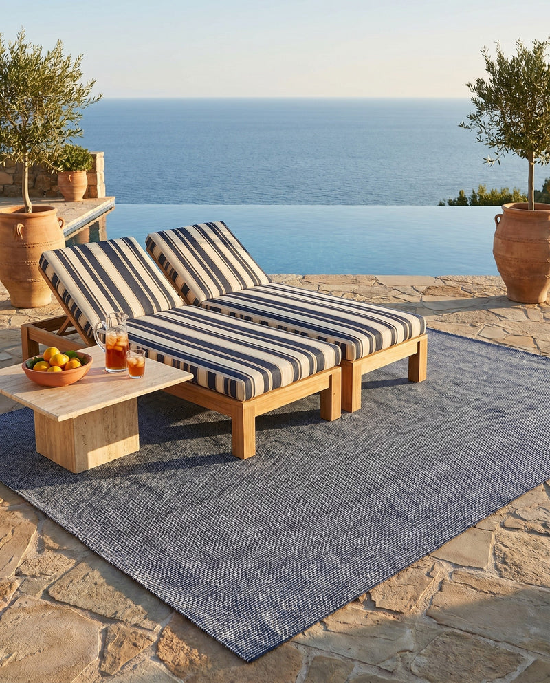 Jill Zarin Sedona Oasis Outdoor Collection Area Rug - Coconino (Navy Sky) Rectangle Navy Sky  lifestyle 6