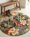 Seaside Blooms Collection Area Rug - Eden Round Multi  lifestyle 73