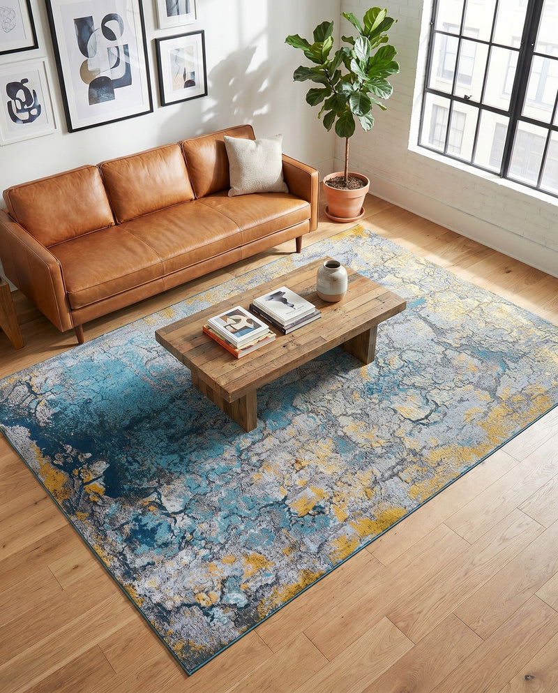 Urban Terrace Collection Area Rug -  Lanai Rectangle Gradient Blue  lifestyle 13