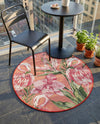 Seaside Blooms Collection Area Rug -  Kyoto Round Coral  lifestyle 66
