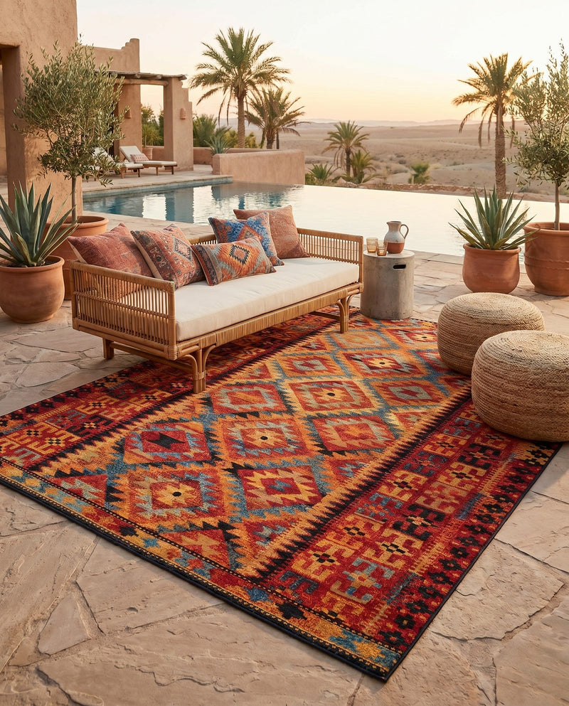 Safari Escape Rugs Collection Area Rug -  Kalahari Rectangle Multi  lifestyle 40