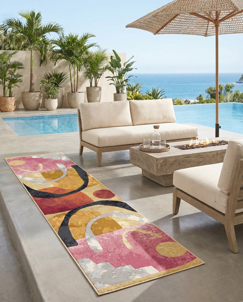 Urban Terrace Collection Area Rug -  Skyline Runner Multi  lifestyle 74