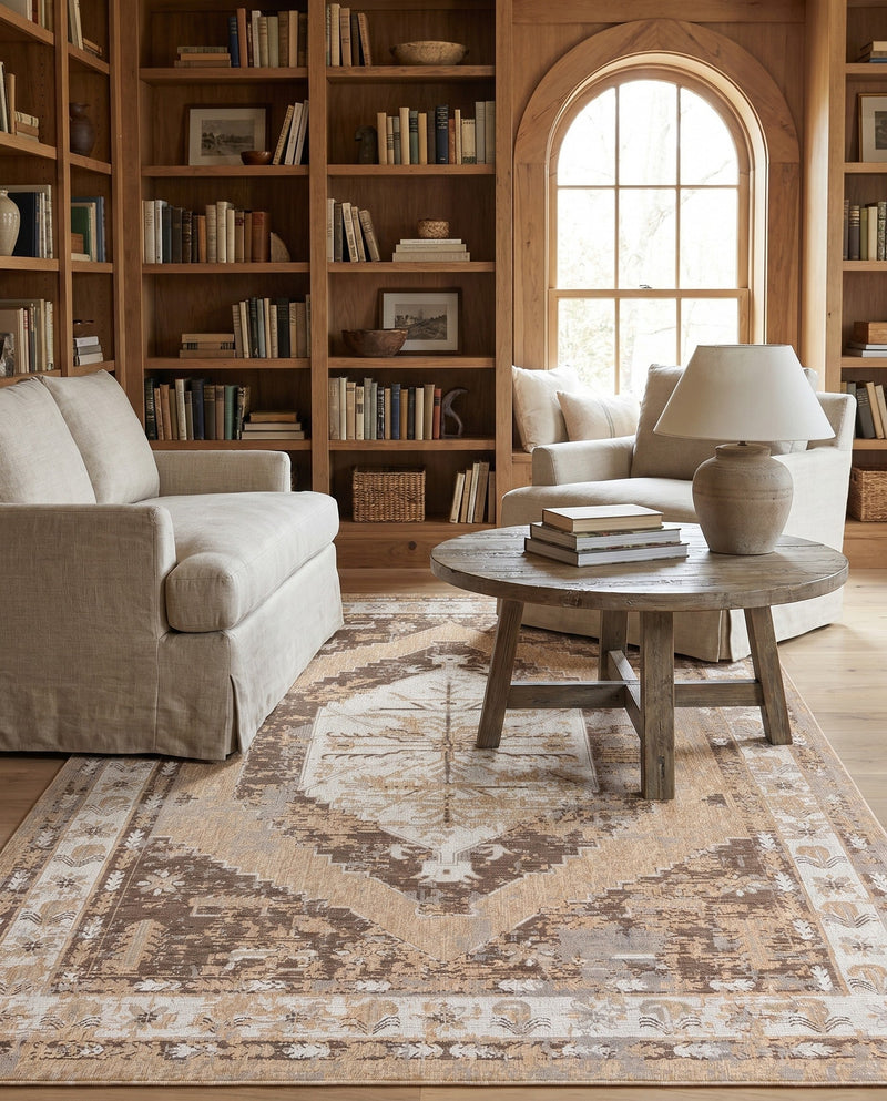 Patio Heritage Collection Area Rug -  Augusta (Natural) Rectangle Natural  lifestyle 40