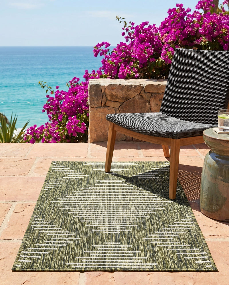 Urban Terrace Collection Area Rug -  Chelsea (Green) Rectangle Green  lifestyle 34