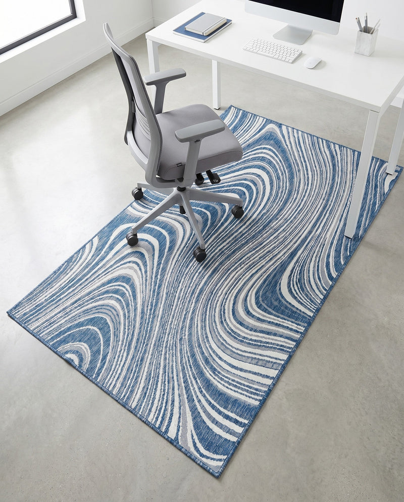 Urban Terrace Collection Area Rug - Soho Rectangle Blue  lifestyle 62