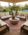 Savannah Pergola Collection Area Rug -  Pergola (Rust Red) Round Rust Red  lifestyle 60