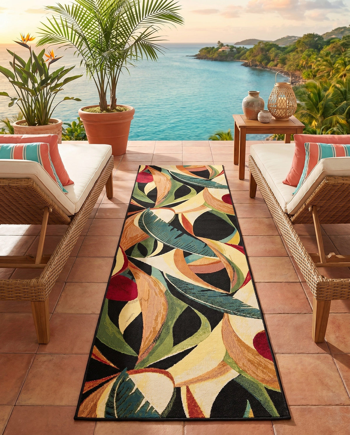 Seaside Blooms Collection Area Rug -  Tivoli Runner Multi  lifestyle 109