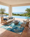 Urban Terrace Collection Area Rug -  Gazebo Rectangle Blue and Ivory  lifestyle 16