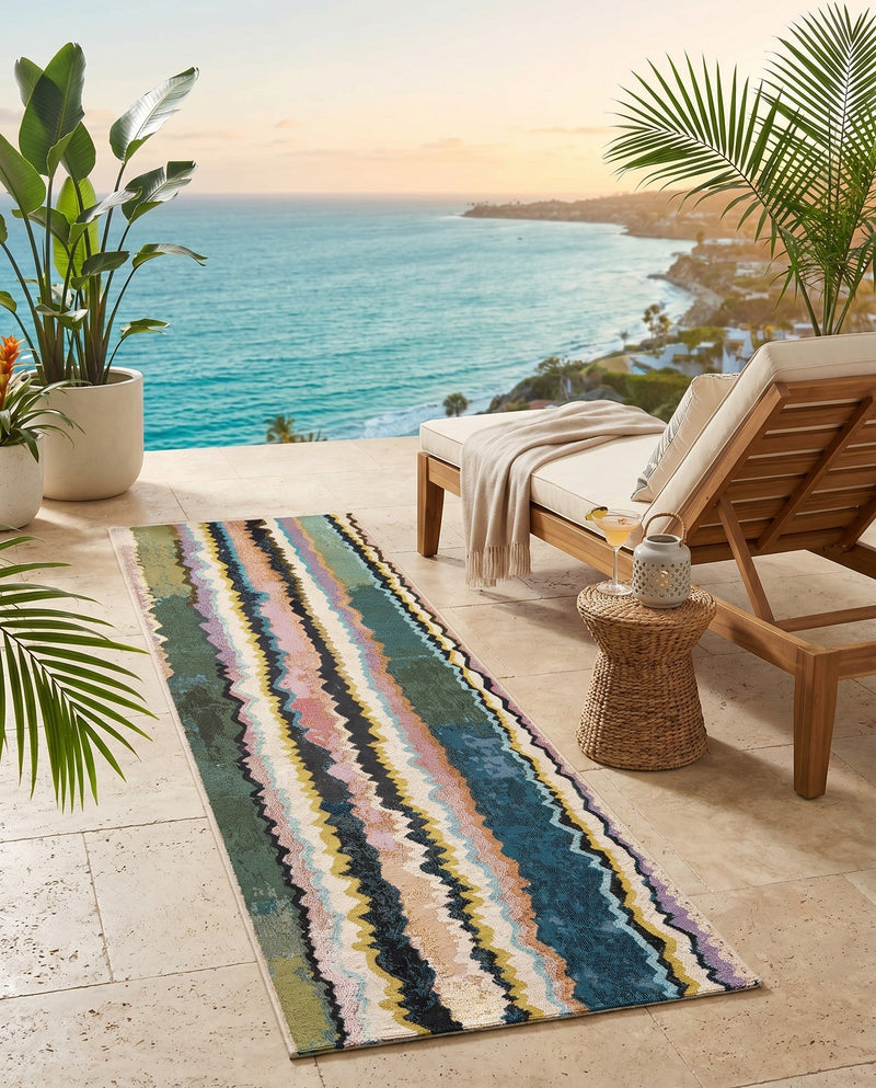 Urban Terrace Collection Area Rug -  Capri Runner Multi  lifestyle 70