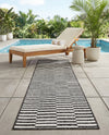 Seaside Stripes Collection Area Rug - Cabana (Charcoal) Runner Charcoal  lifestyle 27