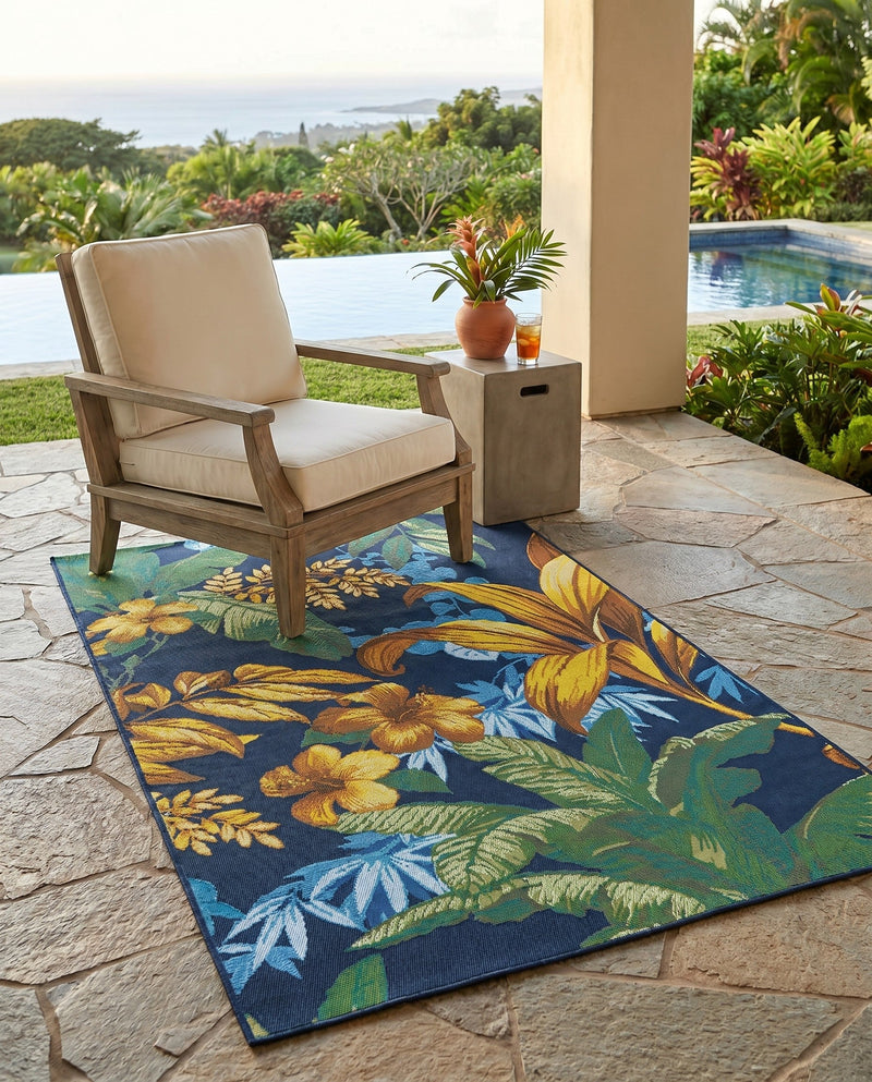 Seaside Blooms Collection Area Rug -  Grove Rectangle Multi  lifestyle 35