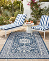 Tribal Terrace Treasures Collection Area Rug -  Incan Isle (Blue) Rectangle Blue  lifestyle 22