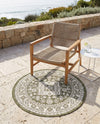 Tribal Terrace Treasures Collection Area Rug -  Incan Isle (Green) Round Green  lifestyle 57