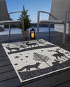 Garden Festivity Collection Area Rug - Evergreen Rectangle Black and White  lifestyle 56