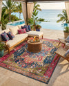 Patio Heritage Collection Area Rug -  Sanctuary Rectangle Multi  lifestyle 22