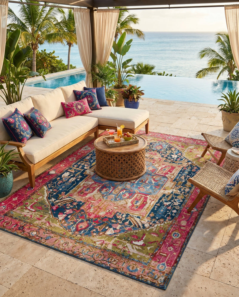 Patio Heritage Collection Area Rug -  Sanctuary Rectangle Multi  lifestyle 22
