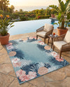 Seaside Blooms Collection Area Rug - Haven Rectangle Blue  lifestyle 23