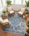 Patio Heritage Collection Area Rug - Savannah (Blue) Rectangle Blue  lifestyle 27