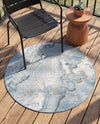 Urban Terrace Collection Area Rug -  Vertex Round Blue and Ivory  lifestyle 74