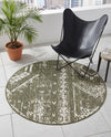 Desert Nomad Terrace Collection Area Rug - Sahara (Green) Round Green  lifestyle 38
