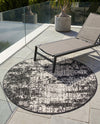 Urban Terrace Collection Area Rug -  Midtown Round Black and White  lifestyle 72
