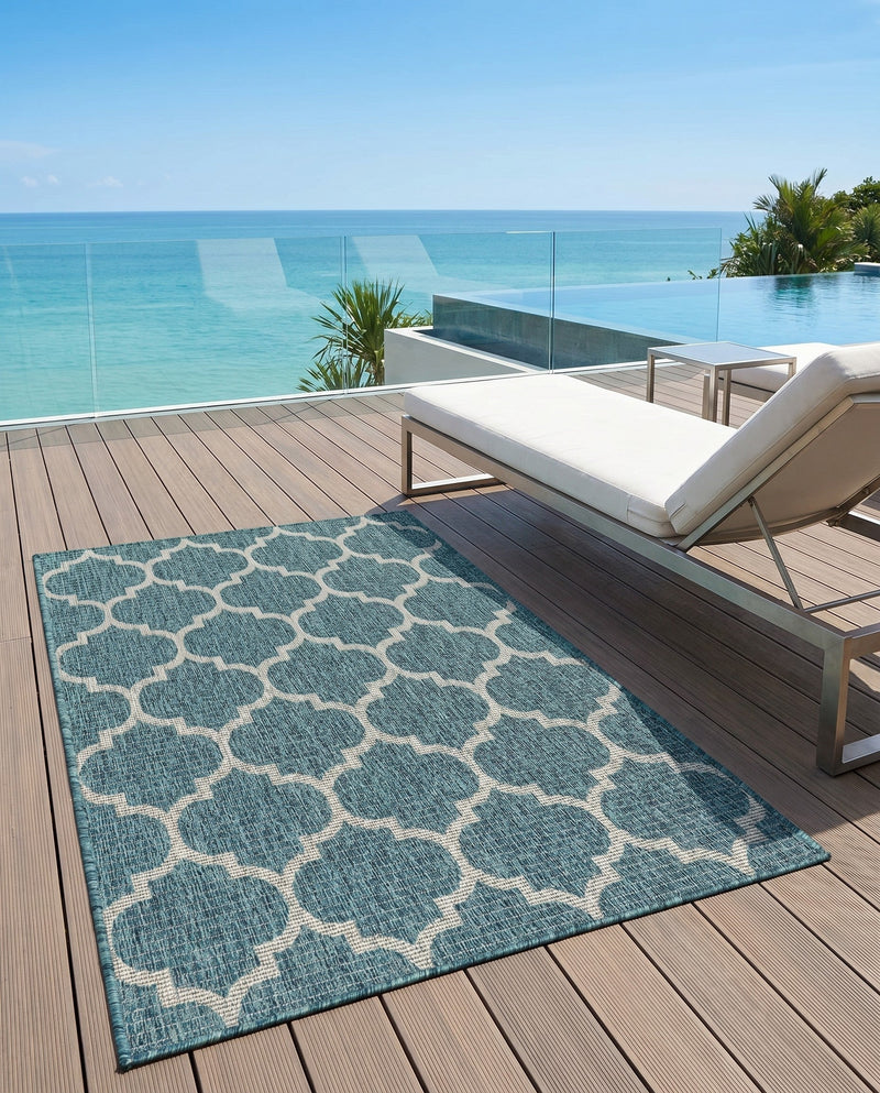 Savannah Pergola Collection Area Rug - Arbor (Teal) Rectangle Teal  lifestyle 35