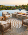 Seaside Stripes Collection Area Rug - Cabana (Taupe) Hearth Taupe  lifestyle 36