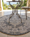 Patio Heritage Collection Area Rug -  Augusta (Charcoal) Round Charcoal  lifestyle 32