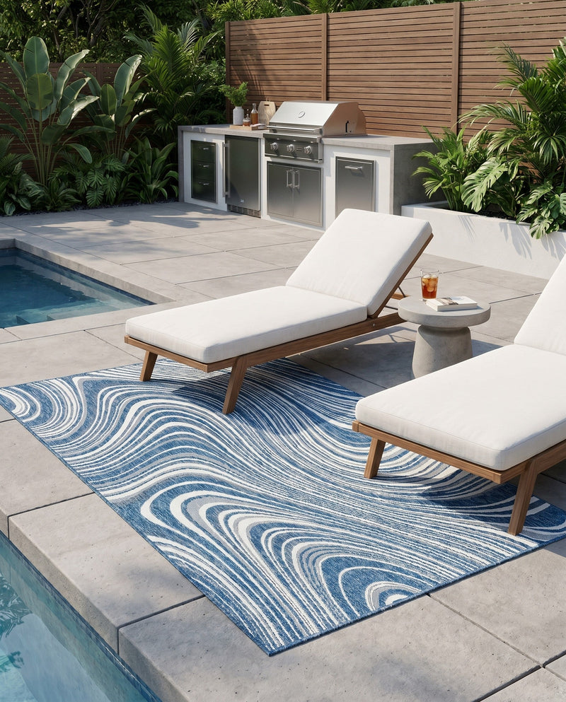 Urban Terrace Collection Area Rug - Soho Rectangle Blue  lifestyle 63