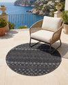 Garden Lattice Charm Collection Area Rug -  Pergola (Charcoal) Round Charcoal  lifestyle 62