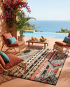 Outdoor Marrakesh Collection Area Rug -  Agadir Rectangle Multi Black  lifestyle 15