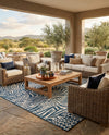 Savannah Escape Collection Area Rug -  Masai Rectangle Navy Blue and Ivory  lifestyle 11